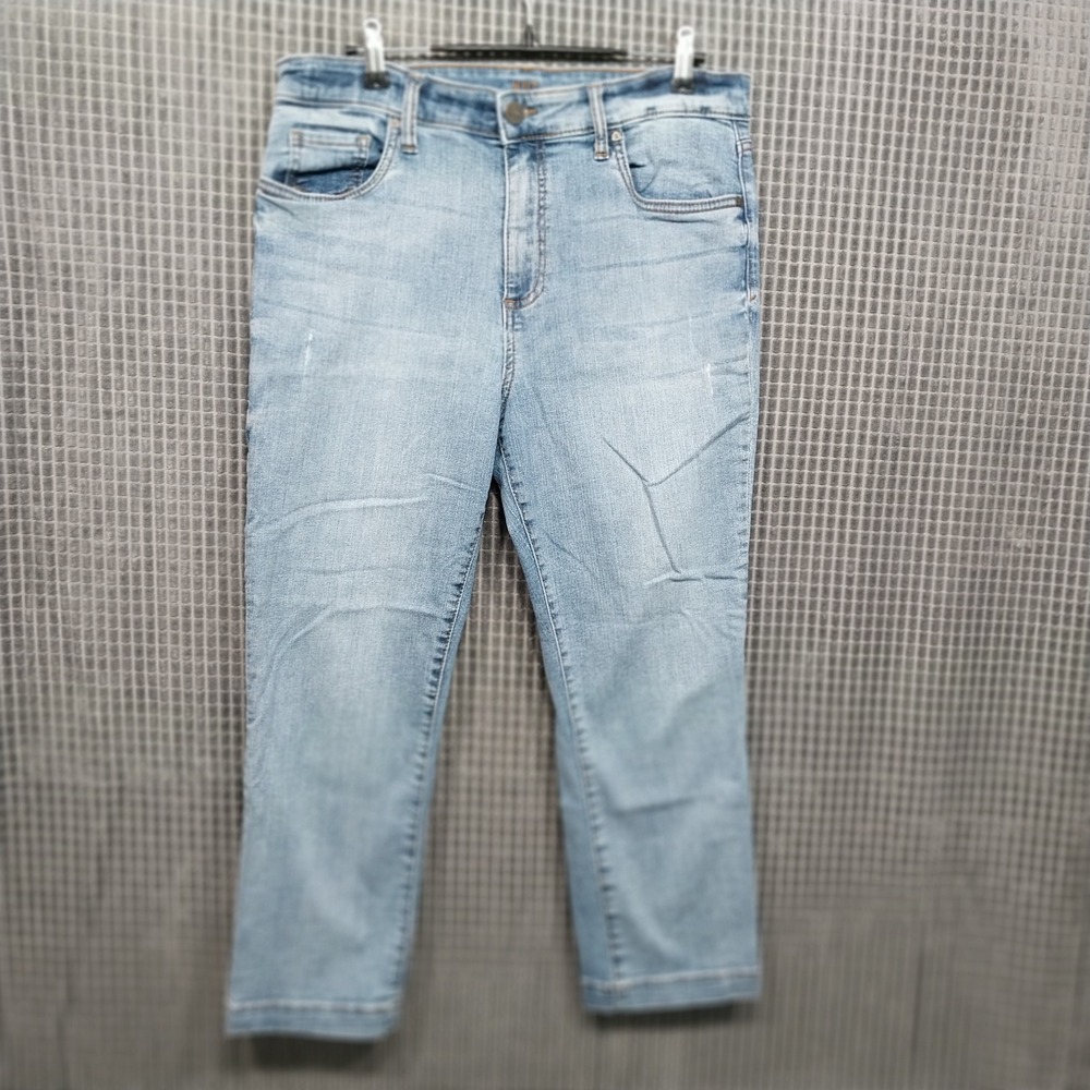 Kut from the Kloth Womens Jeans High Rise Crop Straight Leg Size 10 Light Wash